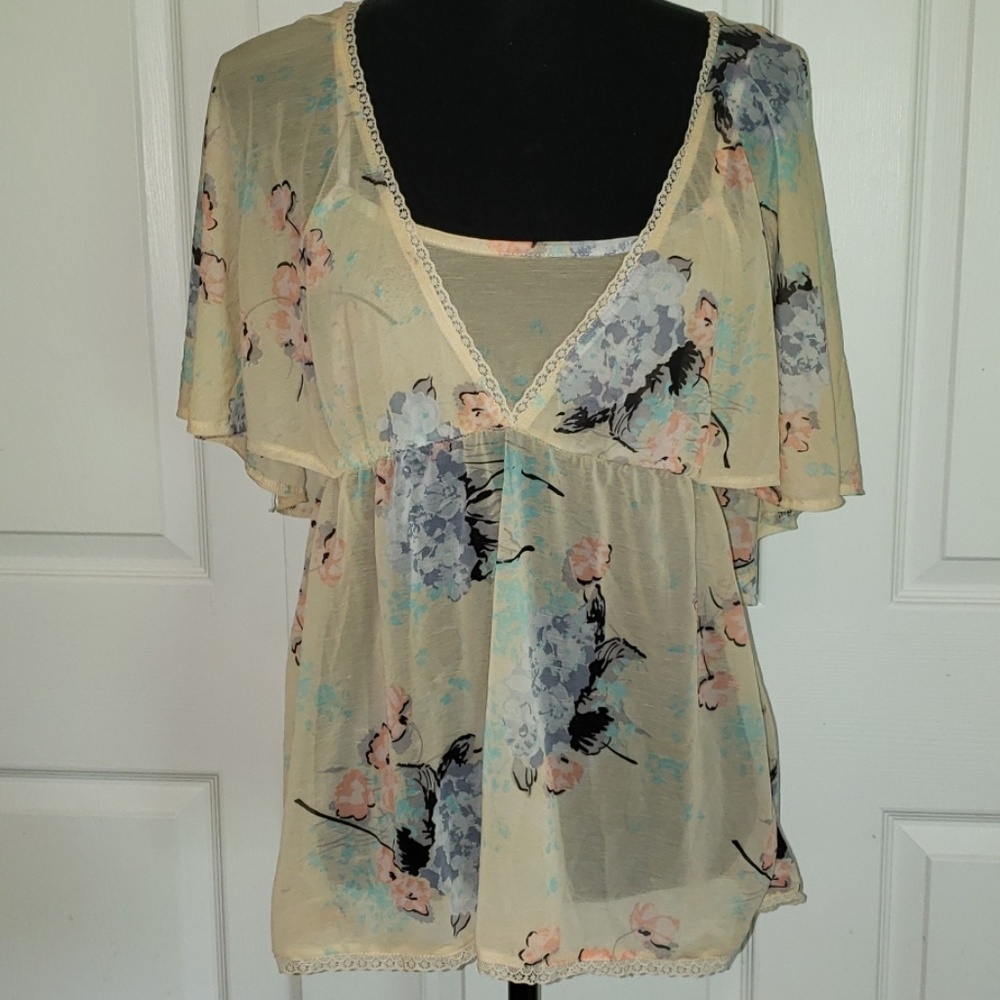 Sheer Floral Blouse